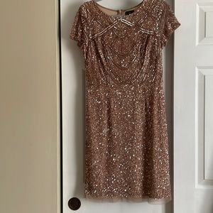 Adrianna Papell size 8 rose gold sequined dress!!!